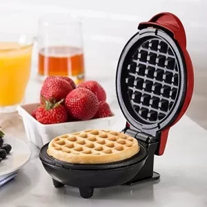 Mini Wafflera Eléctrica Con Doble Planchas Antiadherentes