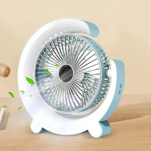 Ventilador De Escritorio Rgb 360° 3 Velocidades 24 Cm 50hz/60hz Blanco Blanco Plástico Abs 3